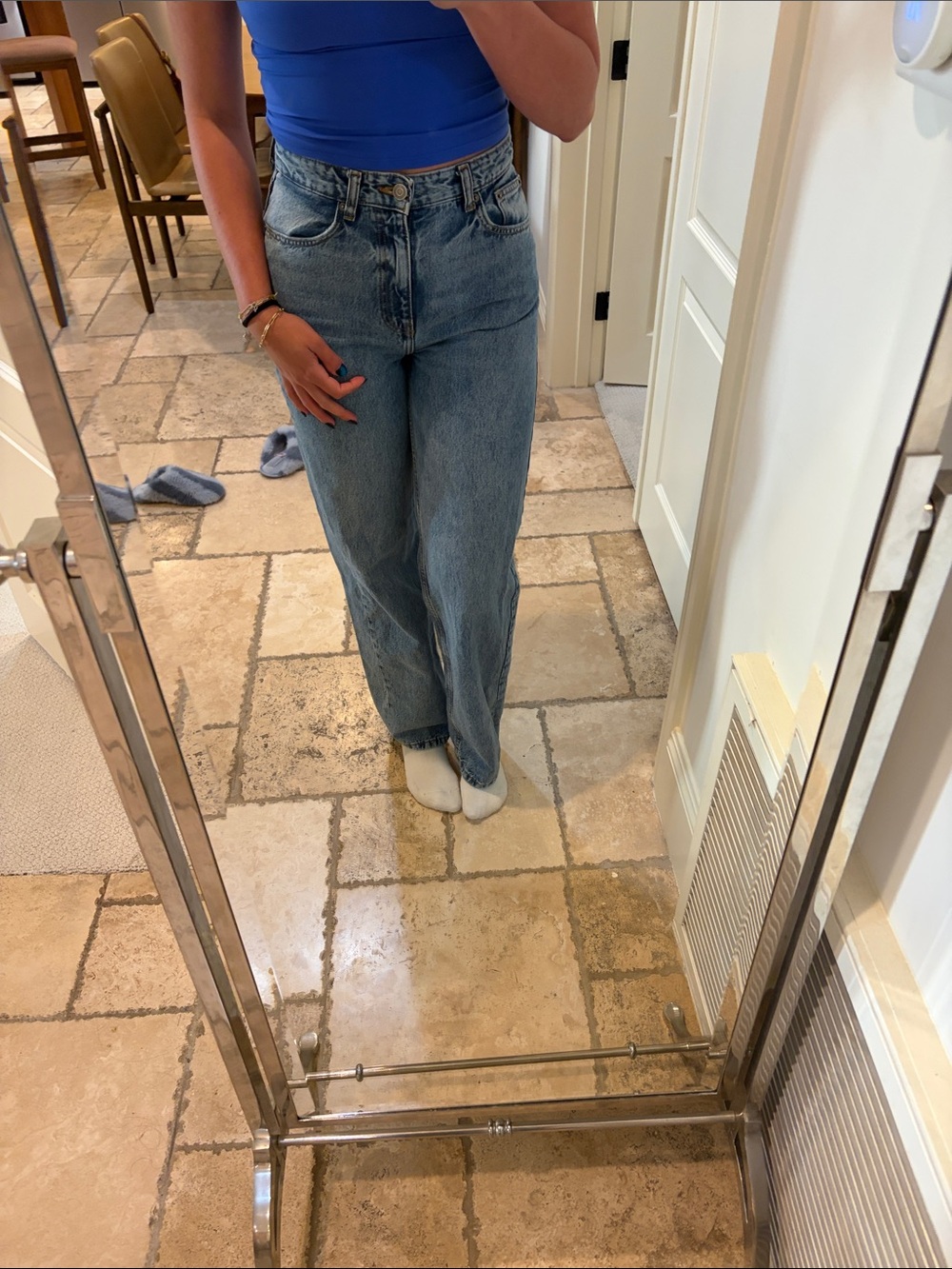 Zara Straight Leg High-Rise Jeans